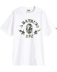 A Bathing Ape - 1St Camo Crazy Sta College T-Shirt - Lyst