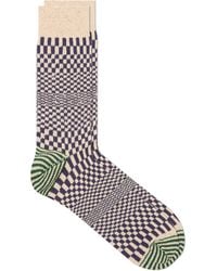 RoToTo - Warped Checker Crew Sock - Lyst