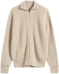 Maison Margiela - Mm6 Distressed Rib Zip Through - Lyst