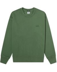 C.P. Company - Cotton Diagonal Fleece Logo Sweatshirt - Lyst