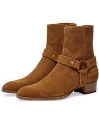 Saint Laurent Wyatt Harness Suede Boot - Brown