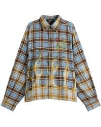 Amiri - Ma Quad Flames Flannel Shirt - Lyst