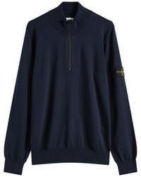 Stone Island - Organic Soft Cotton Half Zip Knit - Lyst
