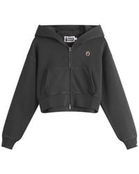 A Bathing Ape - Pigment Dyed One Point Crop Zip Hoodie - Lyst