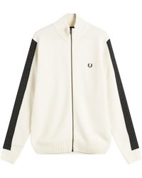 Fred Perry - Ribbed Zip Knit Cardigan - Lyst