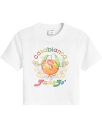 CASABLANCA - Mascot Cropped Baby T-Shirt - Lyst