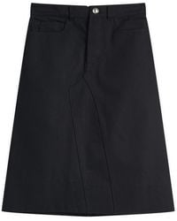 Jil Sander - Cotton Poplin Midi Skirt - Lyst