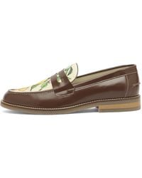Duke & Dexter - Wilde Lemon Raffia Penny Loafer - Lyst