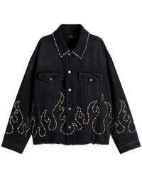 Amiri - Studs Flames Studded Trucker Jacket - Lyst
