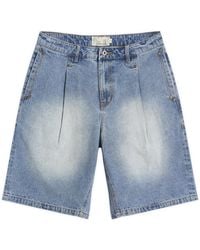 Dime - Pleated Denim Shorts - Lyst