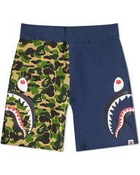 A Bathing Ape - Abc Camo Side Shark Sweat Shorts - Lyst