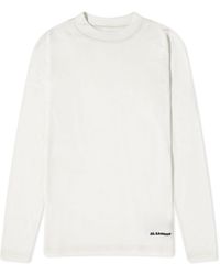 Jil Sander - Plus Long Sleeve Top With Small Logo - Lyst