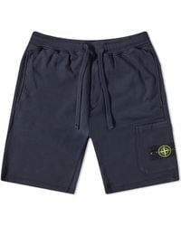 Stone Island - Garment Dyed Sweat Shorts - Lyst