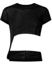Rick Owens - Cropped Level T-Shirt Cut Out - Lyst
