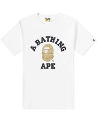 A Bathing Ape - Bape Logo Monogram College T-Shirt - Lyst