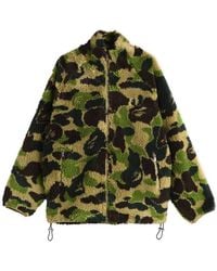 A Bathing Ape - Abc Camo One Point Boa Fleece Jacket - Lyst