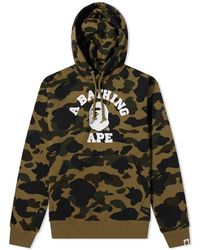 A BATHING APE Men's Pullover Hoodie 1ST CAMO ONE POINT APE HEAD Motif From Japan