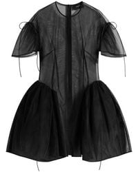 Simone Rocha - Mini Puff Sleeve Cord Hip Dress - Lyst