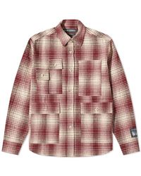 Reese Cooper Cargo Pack Flannel Shirt - Red