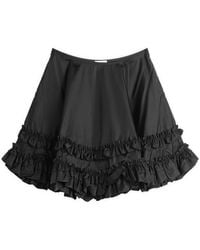 Ganni - Duchesse Nylon Mini Frill Circle Skirt - Lyst