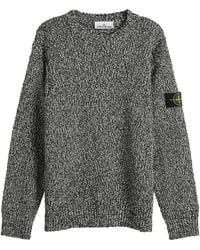 Stone Island - Speckled Cotton Knit Jumper - Lyst