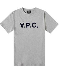 A.P.C. - Vpc Logo T-Shirt Light Heather - Lyst