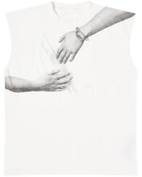 Maison Margiela - Hand Print Sleeveless T-Shirt - Lyst