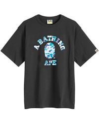 A Bathing Ape - Varsity-Inspired Camo Print Tee - Lyst