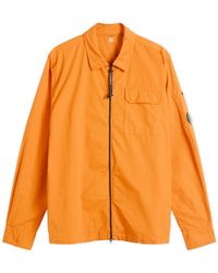 C.P. Company - Organic Gabardine Zip Overshirt - Lyst