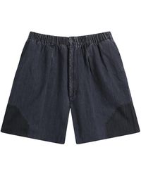 EBIT - Octagon Patch Denim Lofty Shorts - Lyst