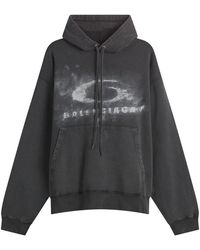 Balenciaga - Washed Crayon Logo Oversized Hoodie - Lyst