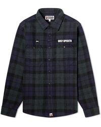 A Bathing Ape - Flannel Check Tactical Shirt - Lyst