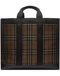 Burberry - Ormond Overlay Check Tote Bag - Lyst