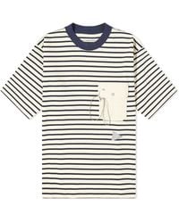 and wander - Stripe Pocket Half Sleeve T-Shirt - Lyst