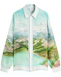 CASABLANCA - Classic Long Sleeve Patterned Silk Shirt - Lyst
