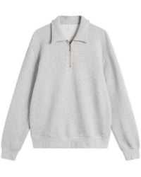 Lady White Co. - Cotton Wool Quarter Zip Sweatshirt - Lyst