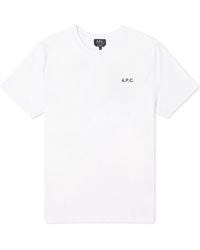 A.P.C. - Wave Back Print T-Shirt - Lyst