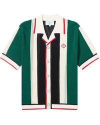 Casablancabrand - Striped Mesh Short Sleeve Shirt - Lyst