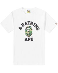 A Bathing Ape - Abc Camo College T-Shirt - Lyst