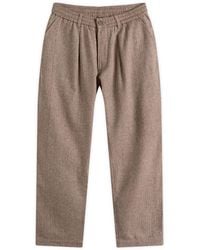 Universal Works - Wool Herringbone Pleated Track Pant - Lyst