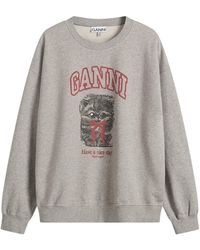 Ganni - Isoli Crewneck Sweatshirt - Lyst