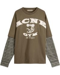 Acne Studios - Exford U Long Sleeve Gym Bro Check Layered Tee - Lyst