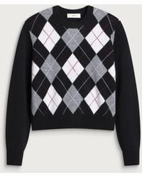 DUNST - Argyle Crew Neck Sweater - Lyst