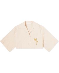 Palm Angels - Cropped Bowling Shirt With Logo - Lyst