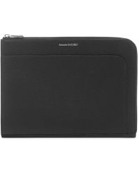 Alexander McQueen Small Leather Zip Pouch - Black