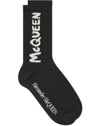 Alexander McQueen - Graffiti Logo Sock/Ivory - Lyst