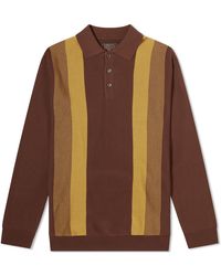 Beams Plus - 12G Stripe Knit Long Sleeve Polo Shirt - Lyst