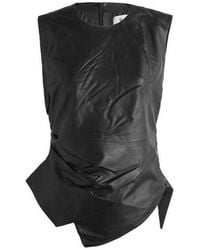 Rohe - Sleeveless Draped Leather Top - Lyst