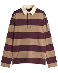 Moncler - Stripe Cotton Polo Shirt - Lyst