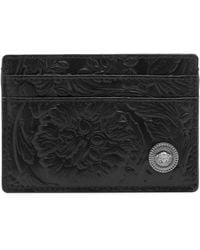 Versace - Barocco Embossed Leather Card Holder - Lyst